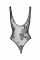Боді Noir Handmade F242 Tulle body with patterned flock embroidery, XL