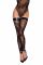Панчохи без миска Noir Handmade F243 Tulle stockings with patterned flock embroidery, S