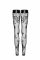 Панчохи без миска Noir Handmade F243 Tulle stockings with patterned flock embroidery, S