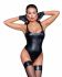 Боді з мокрим ефектом Noir Handmade F244 Powerwetlook body with high cut bottom hem, M