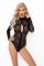 Боді під леопард Noir Handmade F287 Leopard flock bodysuit with long sleeves, S, довгий рукав