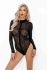 Боді під леопард Noir Handmade F287 Leopard flock bodysuit with long sleeves, XXL, довгий рукав