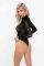 Боді під леопард Noir Handmade F287 Leopard flock bodysuit with long sleeves, 3XL, довгий рукав