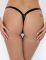 Трусики Noir Handmade P010 Powerwetlook thong, L, під латекс, високі вирізи, відкриті сідниці