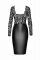 Сукня Noir Handmade F295 Euphoria, XL, black, мереживо, глибоке декольте, спідниця міді під латекс