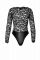 Боді Noir Handmade F296 Psyche, XL, мереживо, довгий рукав, низ під латекс, з доступом