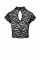 Топ Noir Handmade F303 Essence, L, black, мереживний, короткий рукав, комір-стійка
