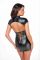 Сукня Noir Handmade F309 Fantasy, S, black, міні, під латекс, короткий рукав, шнурівка ззаду