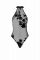 Боді Noir Handmade F314 Ego, XXL, black, сітка, халтер, високі вирізи, блискавка по всій довжині