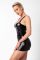 Сукня Noir Handmade F320 Starlet, XXL, під латекс, міні, блискавка по всій довжині, кільце на поясі