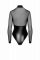Боді Noir Handmade F321 Edge, M, низ під латекс, верх сітка, блискавка на все тіло, декор кільця
