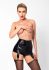 Шортики Noir Handmade F325 Glam, M, black, вініл, висока талія, кріплення для панчіх, з доступом