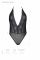 Боді Passion DROSERA BODY black, XXL/XXXL, високі вирізи, верх на зав’язках