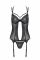 Корсет Passion DROSERA CORSET black, XXL/XXXL, з кріпленнями для панчіх, трусики в комплекті