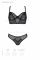 Комплект Passion DROSERA SET black, L/XL, сітка+мереживо, бюстьє та трусики танга