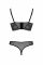 Комплект Passion DROSERA SET black, L/XL, сітка+мереживо, бюстьє та трусики танга