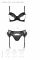 Комплект Passion KERRIA SET WITH OPEN BRA black, L/XL, бюстгальтер з відкритою чашкою, стрінги, пояс для панчіх