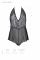 Боді Passion LEAFA BODY black, L/XL, на зав'язках, м'яка чашка, низ у вигляді шортиків