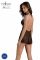 Боді Passion LEAFA BODY black, L/XL, на зав'язках, м'яка чашка, низ у вигляді шортиків