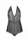 Боді Passion LEAFA BODY black S/M, на зав'язках, м'яка чашка, низ у вигляді шортиків