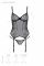 Корсет Passion LEAFA CORSET black L/XL, м'які чашки, затискачі для панчіх, стрінги в комплекті
