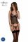 Корсет Passion LEAFA CORSET black L/XL, м'які чашки, затискачі для панчіх, стрінги в комплекті
