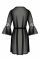 Пеньюар Passion LEAFA PEIGNOIR black, L/XL, довжина трохи вище коліна, широкі рукави, зав'язується на пояс