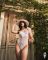 Боді Obsessive Alissium Teddy White, XS/S, ліф з м’якою чашкою, високі вирізи для ніг