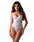 Боді Obsessive Alissium Teddy White, XS/S, ліф з м’якою чашкою, високі вирізи для ніг