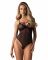 Боді Obsessive Novenes teddy, M/L, прозоре, чашки на кісточках, декор у вигляді стрічок