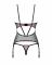 Корсет Obsessive Novenes corset & thong, XL/2XL, прозорий, відкрита спина, стрінги в комплекті