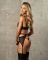 Комплект Obsessive Novenes 3-pcs set, XS/S, прозорий ліф на кісточках, стрінги, пояс