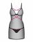 Пеньюар Obsessive Novenes chemise & thong, XS/S, обтислий, прозорий, зі стрепами, стрінги в комплект