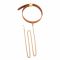 Нашийник з повідцем LOCKINK Tied Collar with Leash Set, коричневий, ланцюг зі шкіряною петлею та карабіном