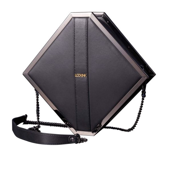 Сумка для секс-іграшок LOCKINK Mysterious Square Kink Bag, чорна, набір для бондажу в комплекті