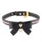 Нашийник з повідцем LOCKINK SEVANDA Love Heart Butterfly Leather Collar Set, чорно-рожевий, з бантом