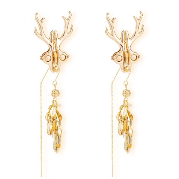 Затискачі для сосків LOCKINK SEVANDA Stag Adjustable Nipple Clamps, золотисті, зі знімними підвісками