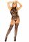 Мереживний бодістокінг з відкритим доступом Leg Avenue High neck lace bodystocking One size Black
