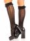 Гольфи ажурні Leg Avenue Sweetheart Ruffle Cuff Knee Highs, чорні, з рюшами, малюнок-сердечка