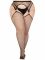 Панчохи Leg Avenue Stokings with O-ring Attached Garter Belt, 1X/2X, чорні, у сітку, імітація пояса