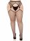 Панчохи Leg Avenue Stokings with O-ring Attached Garter Belt, 1X/2X, чорні, у сітку, імітація пояса