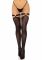 Панчохи Leg Avenue Thigh highs with garter top, One Size, чорні, з еластичними підв’язками на кільцях