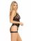 Комплект Leg Avenue Lace cami garter and G-string, One Size, чорний, корсет з гартерами + стрінги