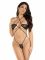 Боді-бікіні Leg Avenue Wrap around bikini bodysuit, One Size, чорне, стрази, зав’язки на шиї та спині