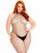 Бодістокінг Leg Avenue Racer neck bodystocking Black Queen Size