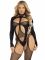 Бодістокінг 2 в 1 Leg Avenue Bodystocking with cutout teddy, One Size, чорний, панчохи-сітки і тедді