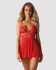 Бебі-дол Obsessive 838-BAB-3 babydoll & thong, L/XL, червоний, мереживний ліф, стрінги в комплекті