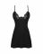 Сорочка Obsessive Bellastia chemise & thong, XL/2XL, непрозора, фігурне декольте, стрінги в наборі