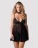 Бебі-дол Obsessive Donarella babydoll & thong, M/L, мереживний ліф, чокер та стрінги в комплекті