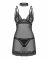 Сорочка Obsessive Donarella chemise & thong, XS/S, мереживний ліф, чокер та стрінги в комплекті